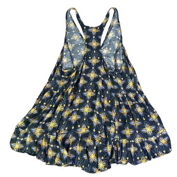 Intimately Free People Women Navy Blue Floral Racerback Flare Tank Size XS - Picture 8 of 10